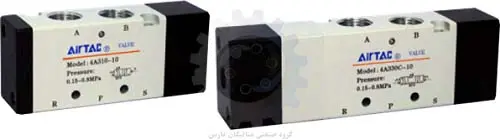 متالیکان فارس-شیر برقی پنوماتیک AIRTAC سری 4A300 (5.2 way, 5.3 way)